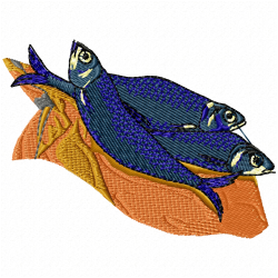 Fishes Embroidery Design 7 Fishes Embroidery Design 7
